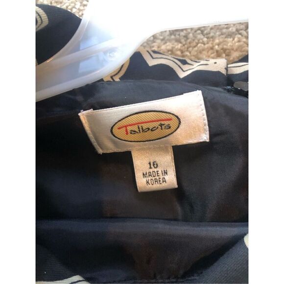 Talbots Women’s Elegant Black and Tan Pattern Tank Dress Size 16 - Picture 4 of 6